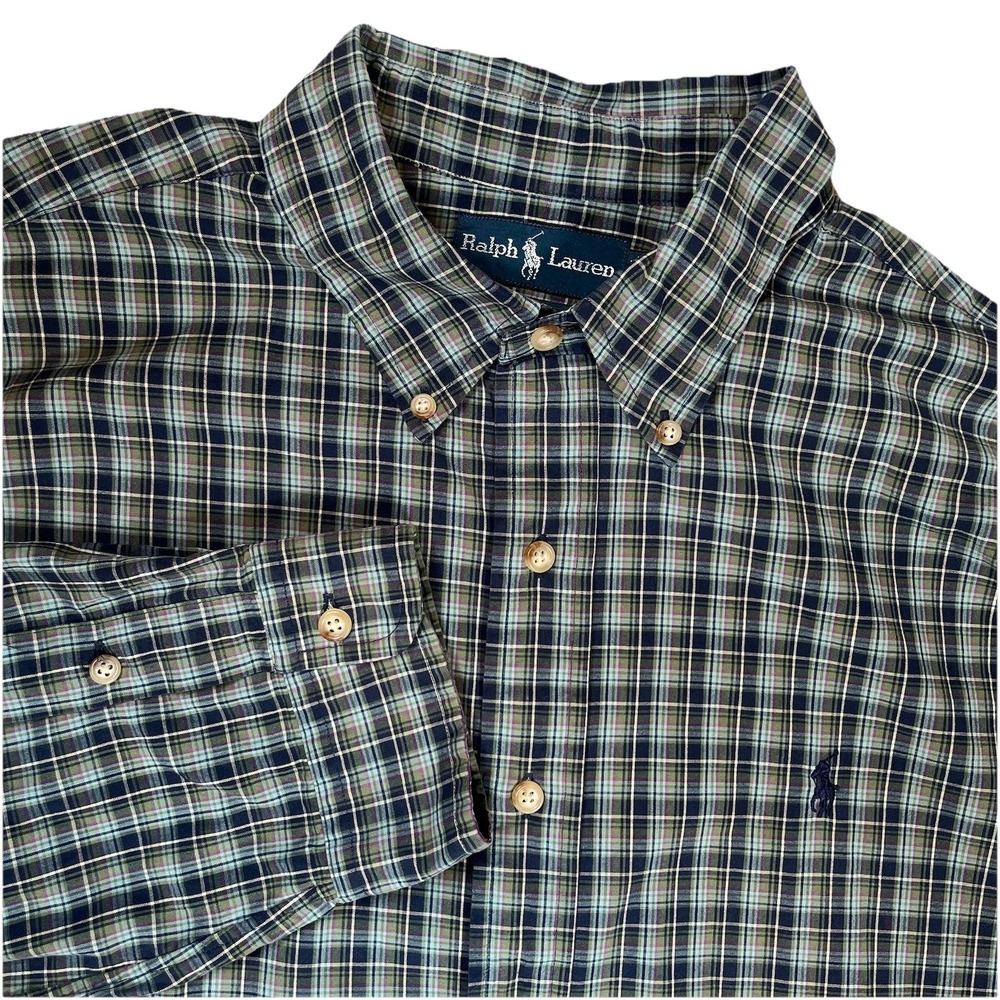 Polo Ralph Lauren Men's Classic Fit Plaid‎ Button Down Long-Sleeve Shirt Sz XXL